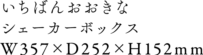 いちばんおおきなシェーカーボックス W357 x D252 x H152mm