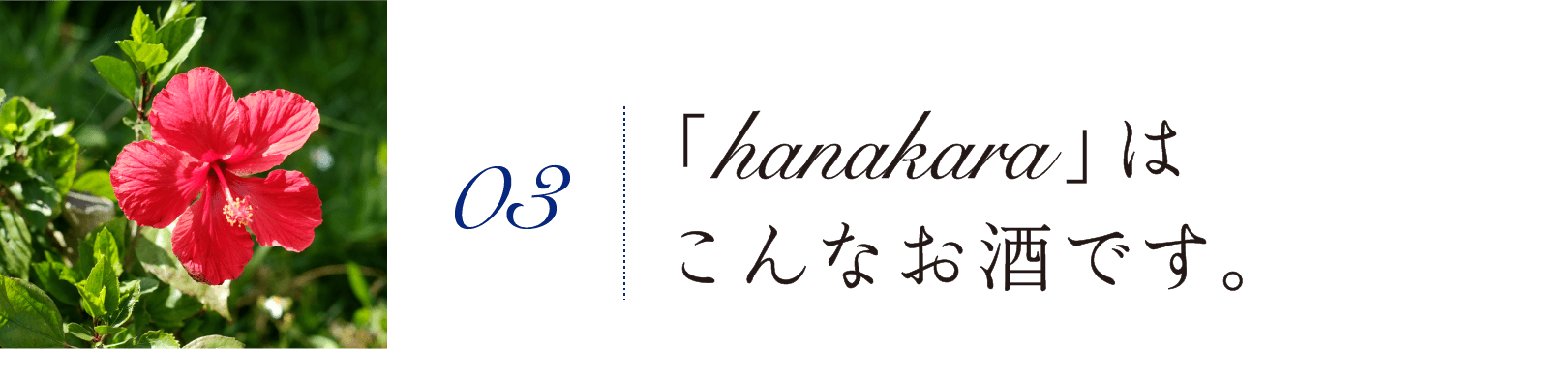 03. 「hanakara」はこんなお酒です。
