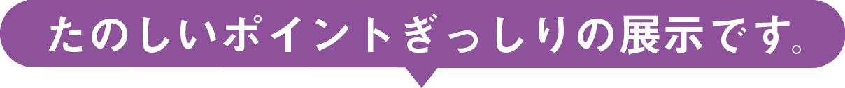 たのしいポイントぎっしりの展示です。