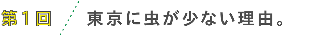 第1回 東京に虫が少ない理由。