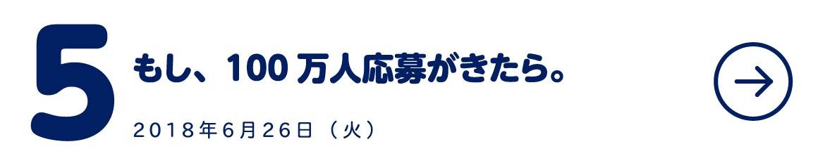 ５ もし、100万人応募がきたら。